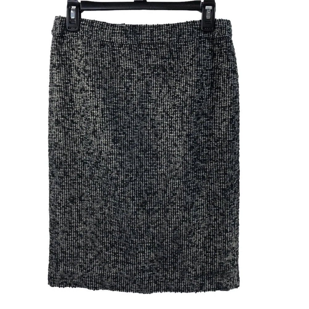 Vtg Y2K J.Crew Silk Blend Tweed Pencil Skirt Sz 2 Knee Length Corpcore Classic